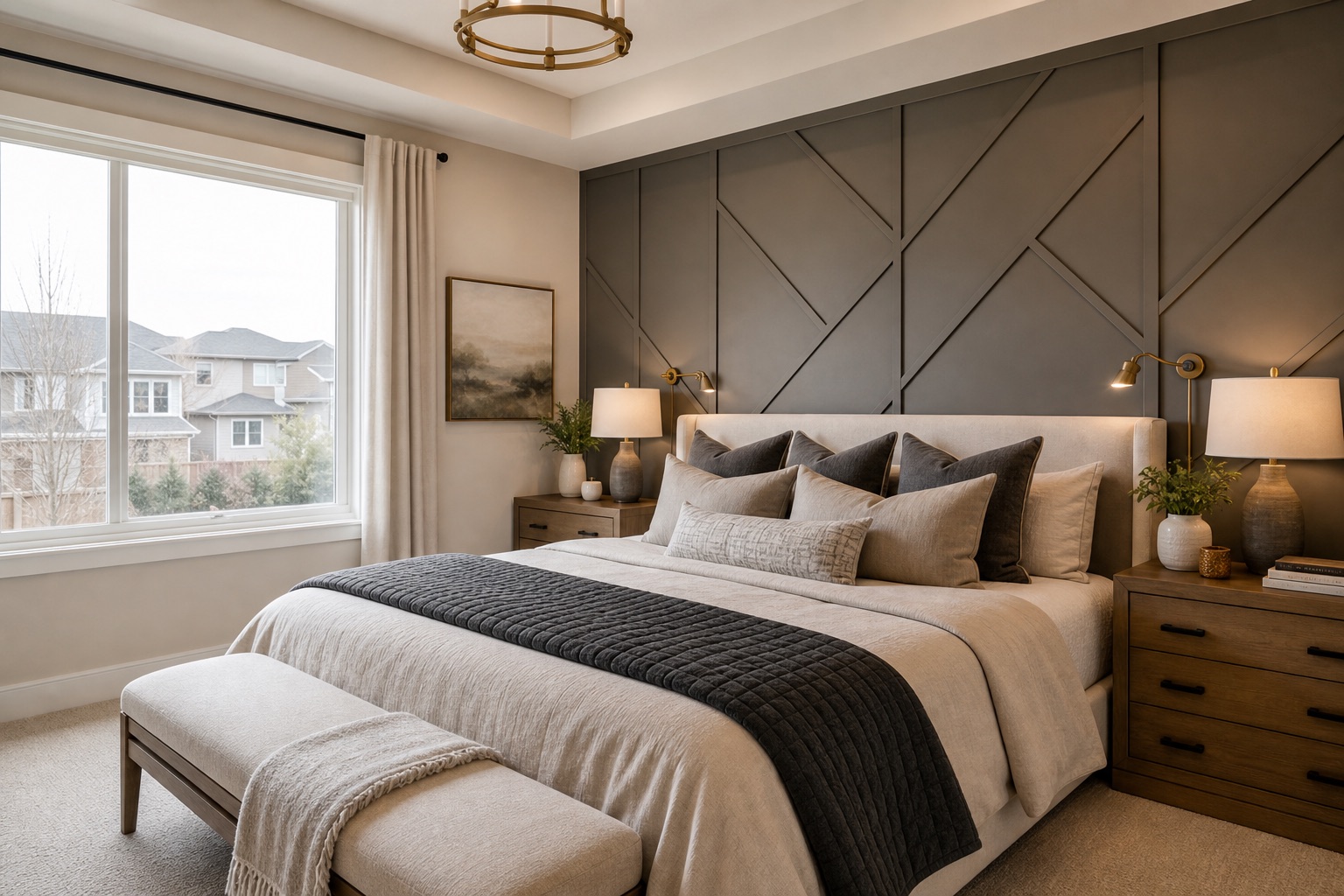 Custom geometric accent wall inspiration