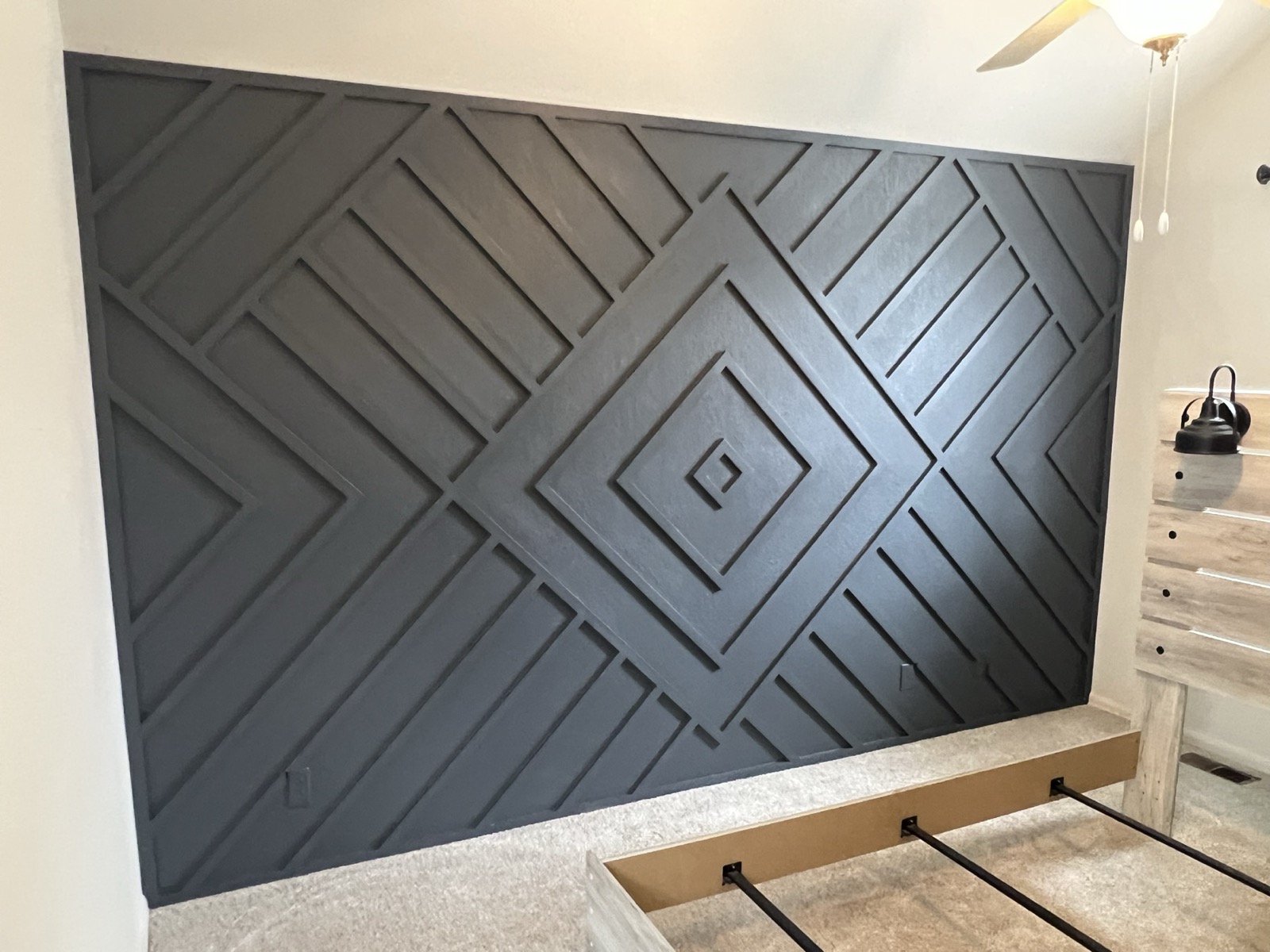Custom geometric accent wall project